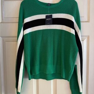 Forever 21 Green and Black Colorblock Sweater